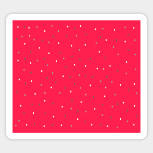 Festive Silver Polka Dots on Red Sticker